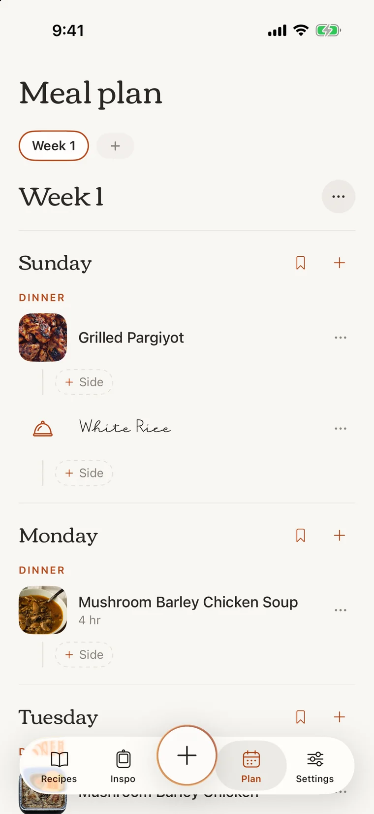 Marmalade meal plan: a week of dinners