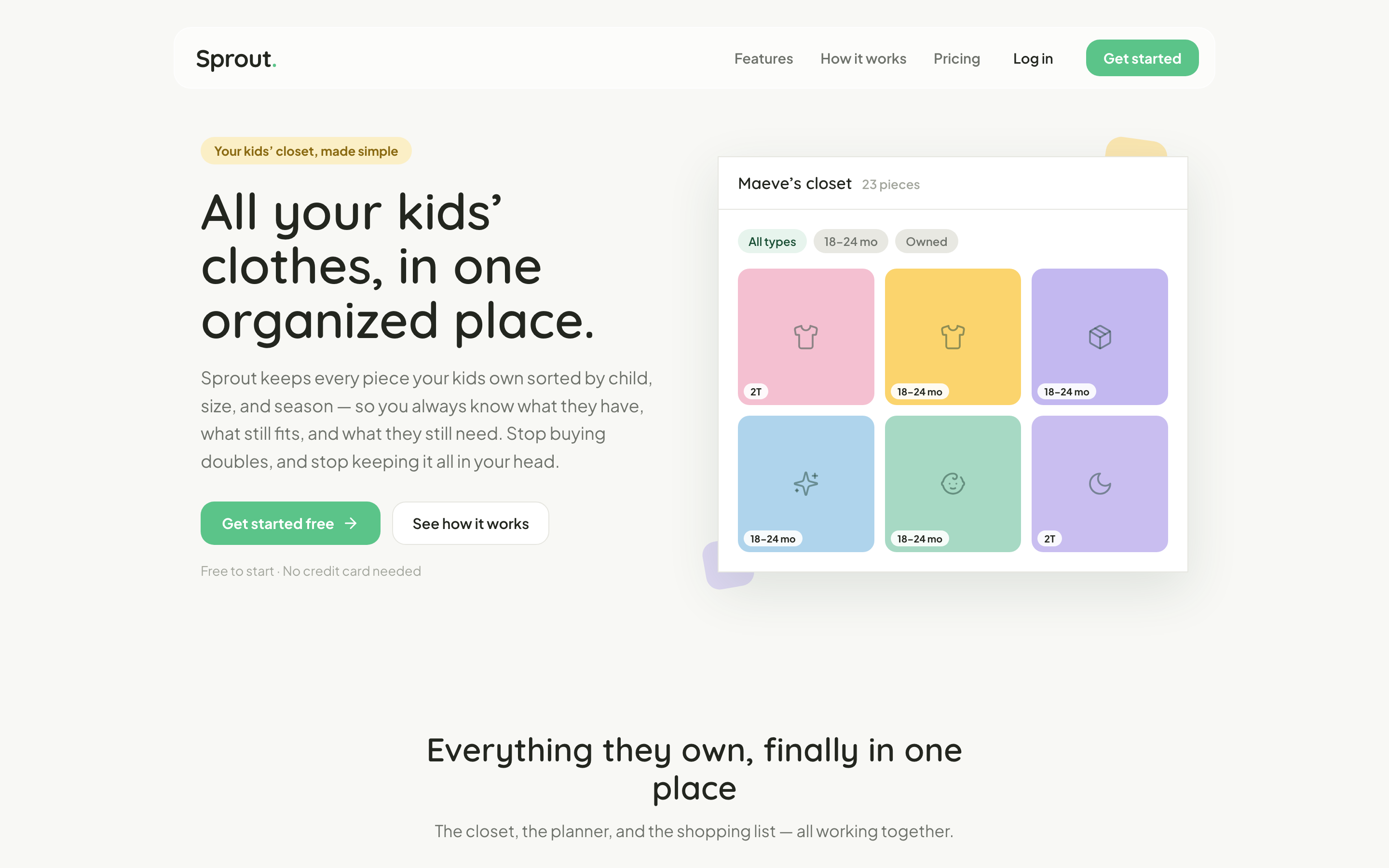 Sprout, app screen